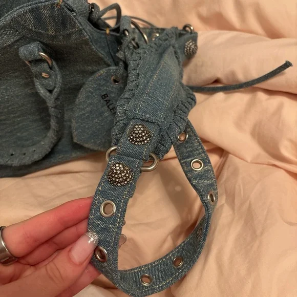 Blue Denim Women's Bag - Faux Balenci*ga - Picture 3 of 4